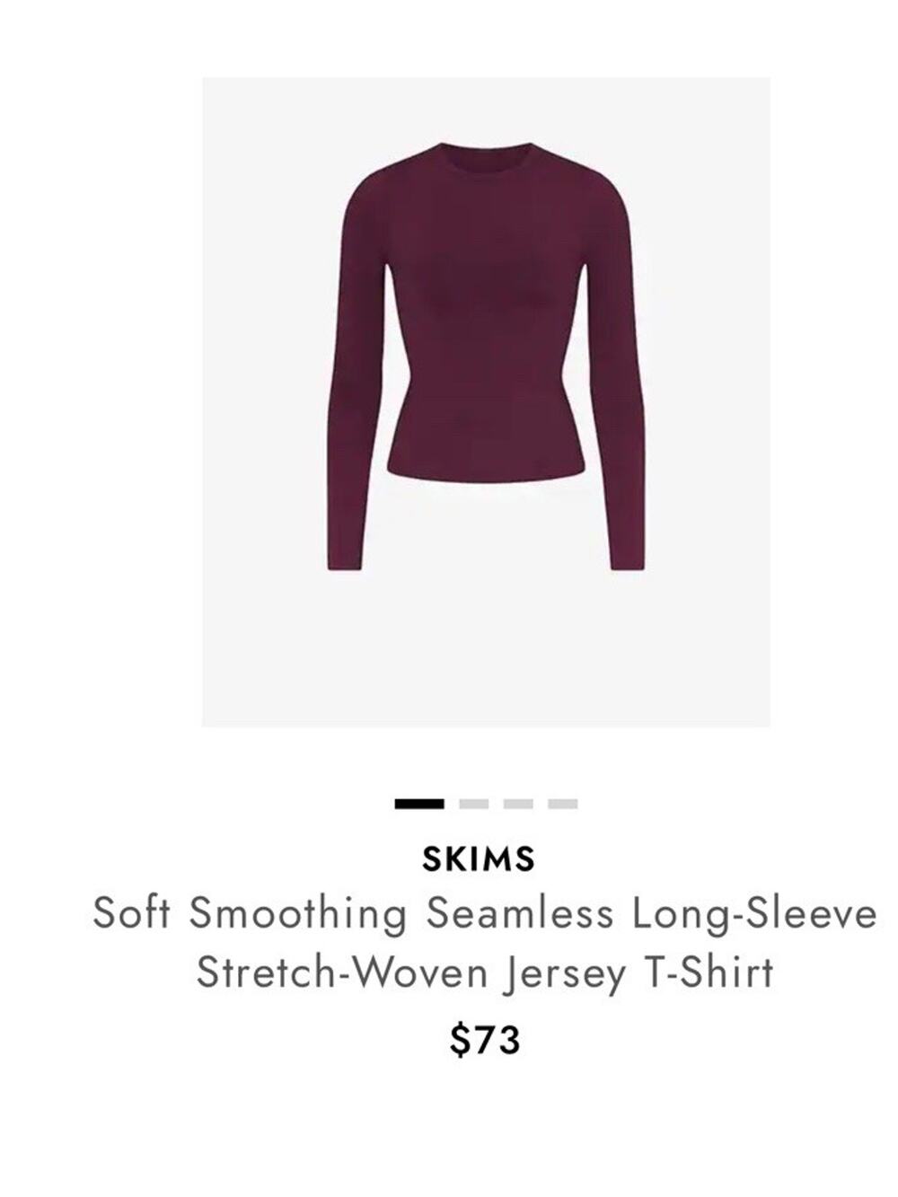 SKIMS Cotton T-Shirt Stretch Jersey Long Sleeve T-Shirt in Currant Sz L